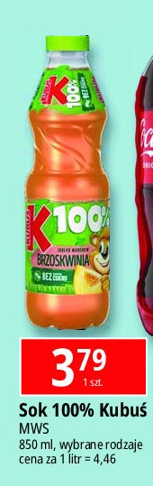 Sok brzoskwinia-marchew-jabłko Kubuś 100% sok promocja