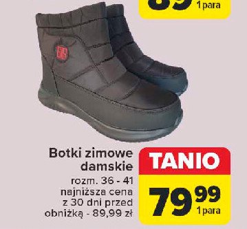 Botki zimowe damskie 36-41 promocja w Carrefour