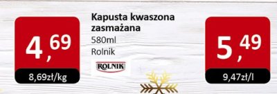 Kapusta kwaszona zasmażana 580ml Rolnik promocja w Market Point