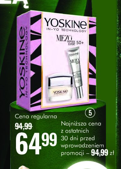 Zestaw w pudełku mezo peptide expert 50+ krem do twarzy 50 ml + krem pod oczy 15 ml Yoskine zestaw promocja w Super-Pharm