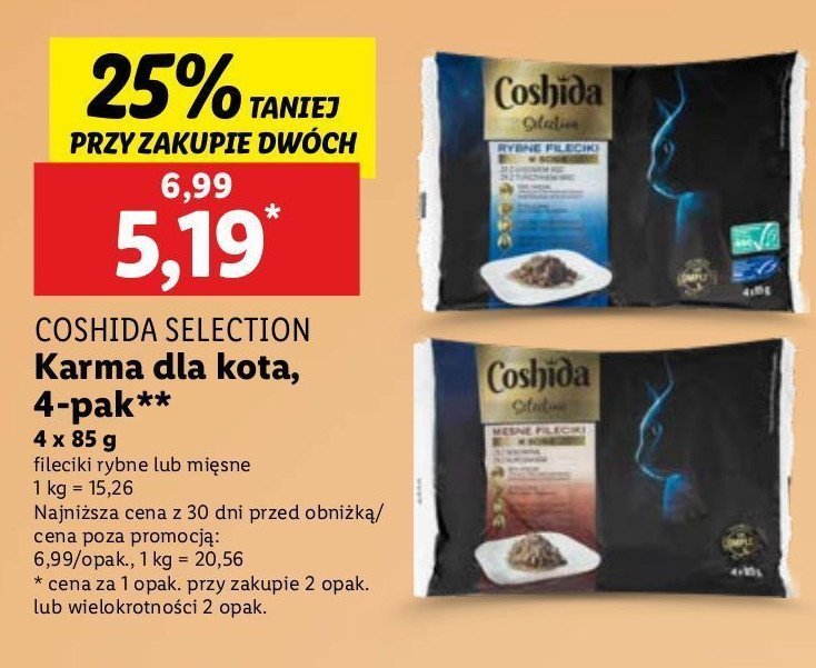 Karma dla kota rybne fileciki Coshida selection promocja