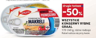 Wszystkie konserwy rybne Graal promocja w Stokrotka