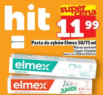 Pasta do zębów Elmex 50/75ml promocja w TOPAZ