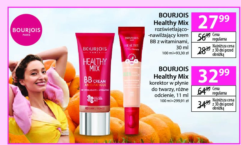 Krem bb 01 light Bourjois healthy mix promocja