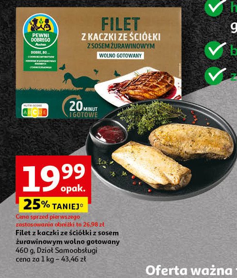 Filet z kaczki wolno gotowany z sosem żurawinowym Auchan pewni dobrego promocja