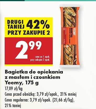 Bagietka z masłem czosnkowym Yeemy promocja