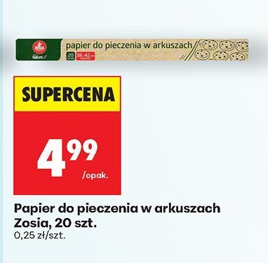 Papier do pieczenia w arkuszach 20 szt. promocja w Biedronka