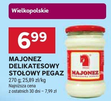 Majonez delikatesowy stołowy Pegaz promocja w Stokrotka