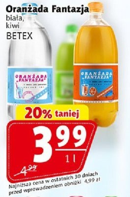 Oranżada Fantazja biała, kiwi BETEX promocja w Prim Market