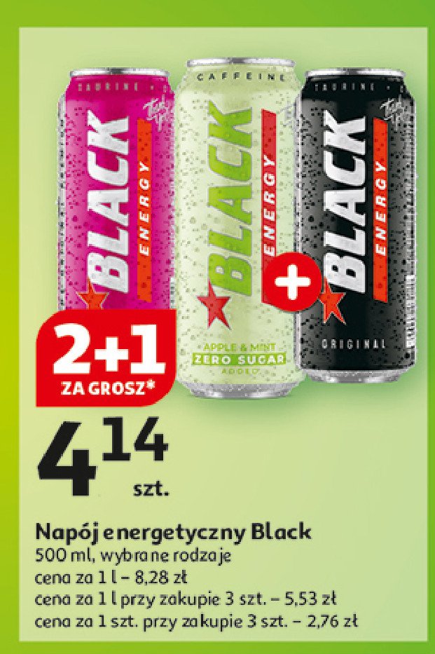 Napój energetyczny zero sugar mojito Black energy promocja