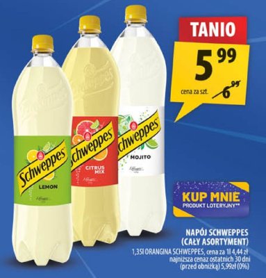 Napój Schweppes promocja w Arhelan
