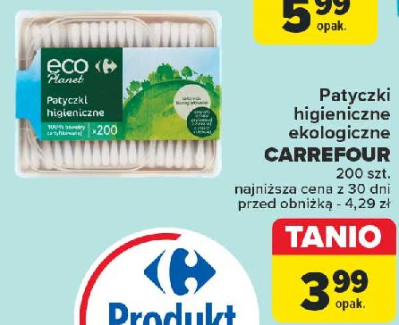 Patyczki higieniczne Carrefour eco planet promocja