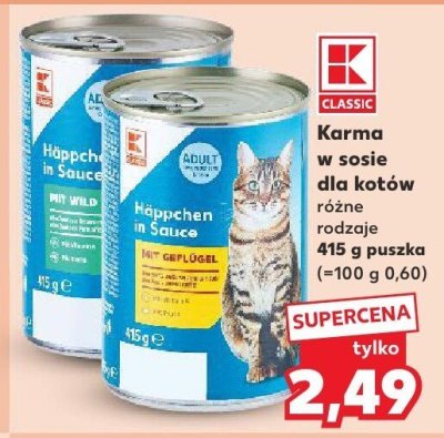 Karma w sosie dla kotów różne rodzaje promocja w Kaufland