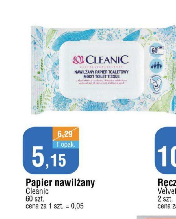 Papier toaletowy nawilżany Cleanic promocja