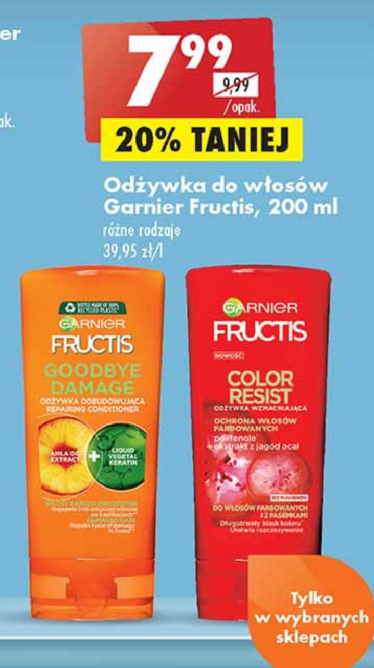 Odżywka wzmacniająca do włosów farbowanych i z pasemkami Fructis promocje