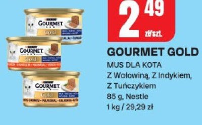 Karma dla kota Gourmet Gold Mus Z Wołowiną, Z Indykiem, Z Tuńczykiem promocja w Chorten