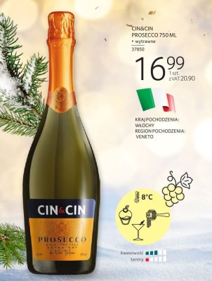 Wino musujące CIN&CIN PROSECCO 750 ML promocja w Selgros