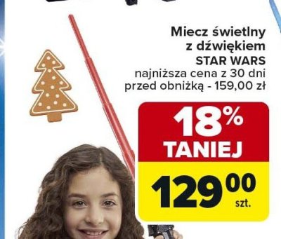 Miecz świetlny z dźwiękiem STAR WARS promocja w Carrefour