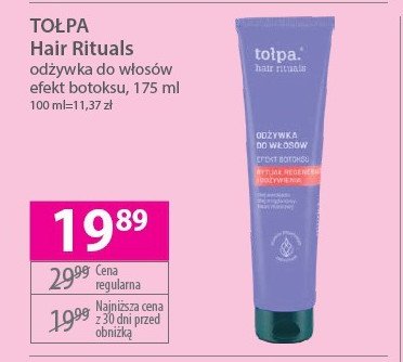 Odżywka do włosów efekt botoksu Tołpa hair rituals promocja