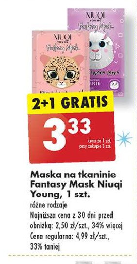 Maseczka na tkaninie wygładzenie magiczny jednorożec Niuqi fantasy mask promocja