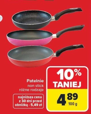 Patelnie non stick różne rodzaje promocja w Carrefour