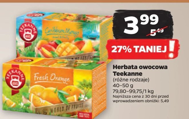 Herbata fresh orange Teekanne world of fruits promocja