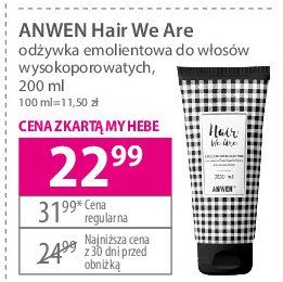 Odżywka emolientowa do włosów o wysokiej porowatości Anwen hair we are promocja