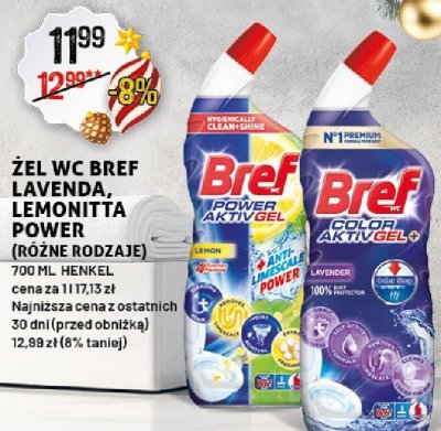 Żel WC Bref Lavenda, Lemonita Power (różne rodzaje) Henkel promocja w Arhelan