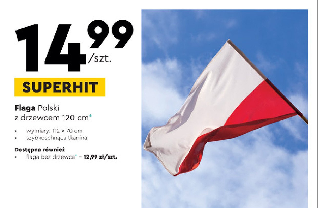Flaga polska 120 x 70 cm promocja