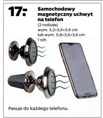 Uchwyt magnetyczny do telefonu 5.8 x 3.6 x 3.6 cm promocja