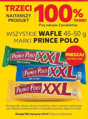 Wafle PRINCE POLO różne rodzaje trzeci -100% taniej promocja w Kaufland