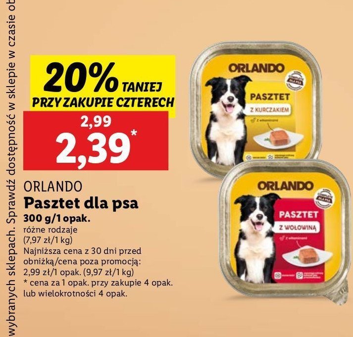 Pasztet dla psa z kurczakiem Orlando promocja