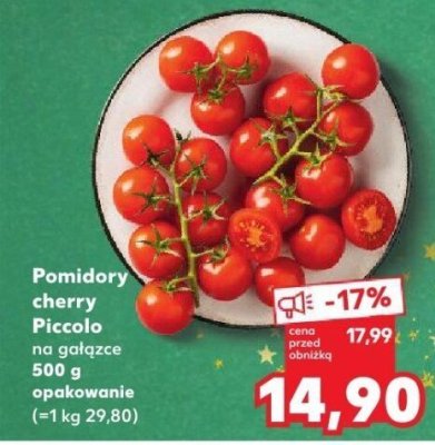 Pomidory cherry Piccolo na gałązce 500g opakowanie promocja w Kaufland