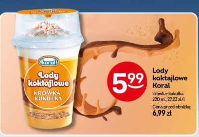 Lody koktajlowe Koral krówka-kukułka promocja w Żabka