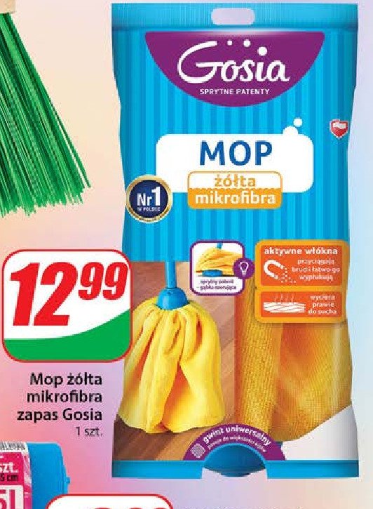 Mop żółty z mikrofibry - zapas Gosia promocja w Dino