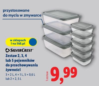 Zestaw 2, 3, 4 lub 5 pojemników do przechowywania żywności  promocja w Lidl