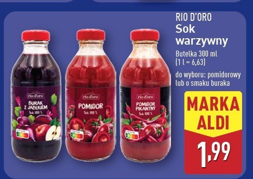 Sok burak z jabłkiem Rio d'oro promocja w Aldi