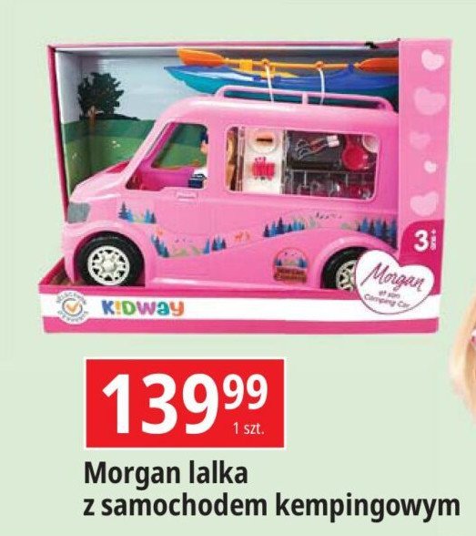 Lalka morgan + samochód kempingowy Kidway promocja w Leclerc