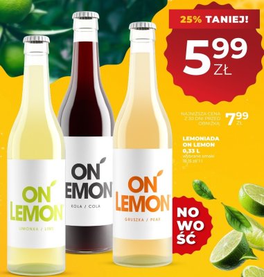 Lemoniada On Lemon 0,33 L wybrane smaki promocja w Duży Ben