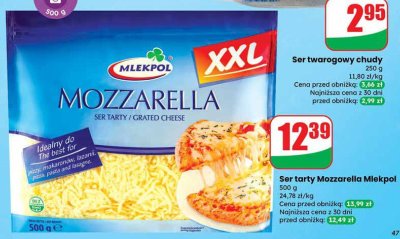 Ser tarty Mozzarella Mlekpol promocja w Dino