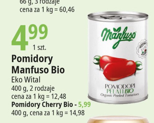 Pomidory całe ekologiczne Manfuso promocja