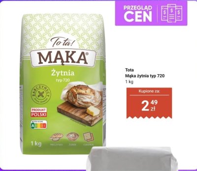 Mąka żytnia typ 720 promocja w Dino