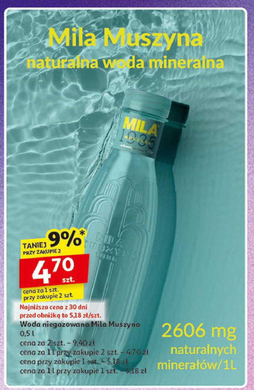 Woda Mila muszyna promocja w Auchan