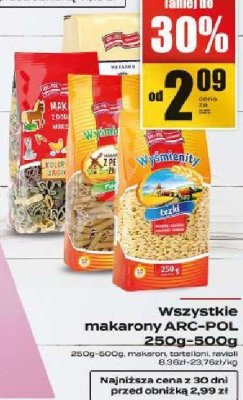 Makaron różne rodzaje ARC-POL promocja w Supeco