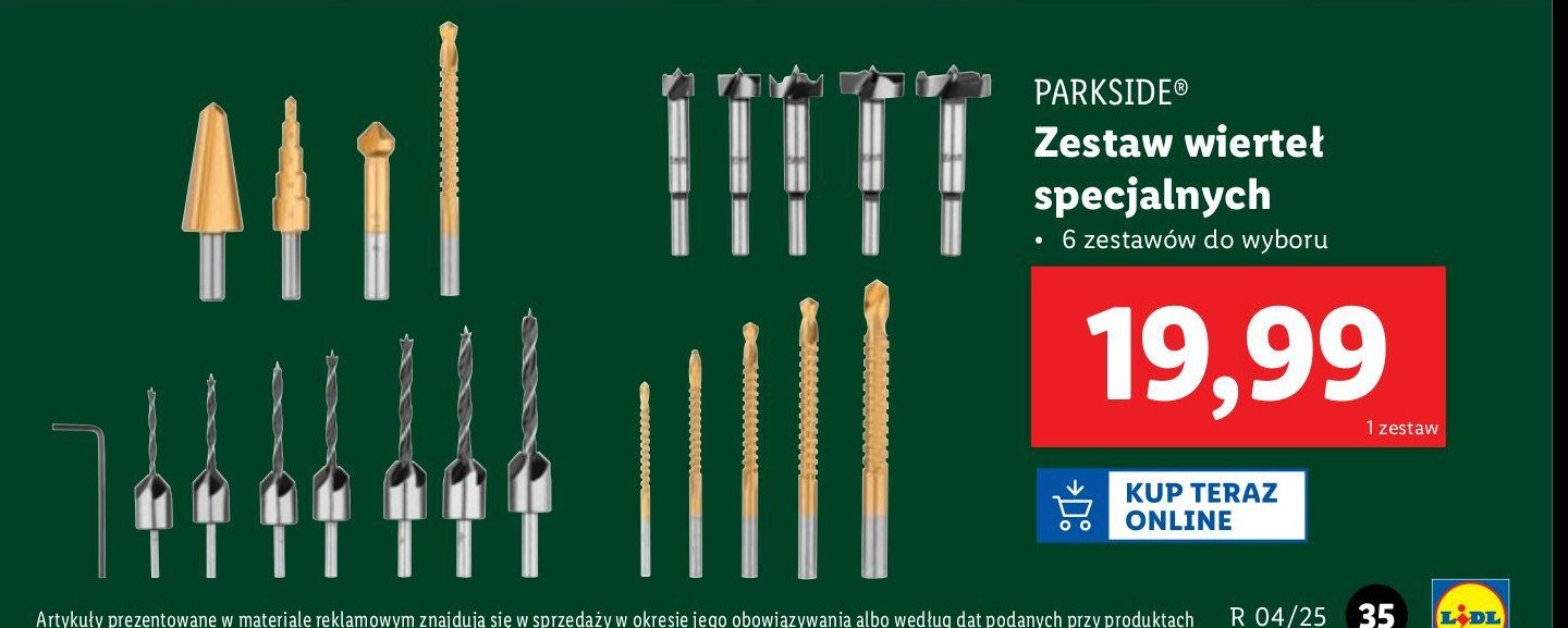 Wiertła do czopów Parkside promocja w Lidl