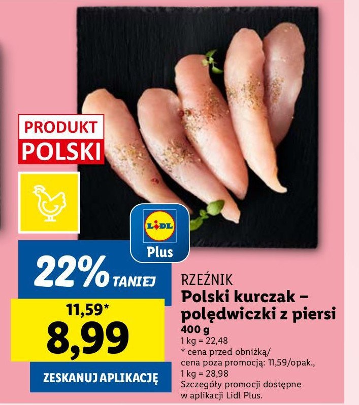 Polędwiczki z kurczaka Rzeźnik codzienna dostawa promocja w Lidl