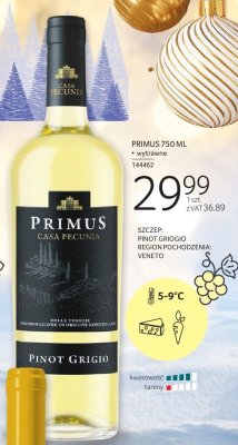 Wino białe PRIMUS PINOT GRIGIO promocja w Selgros