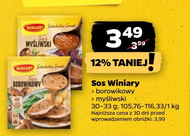 Sos mysliwski Winiary szlachetne smaki promocja