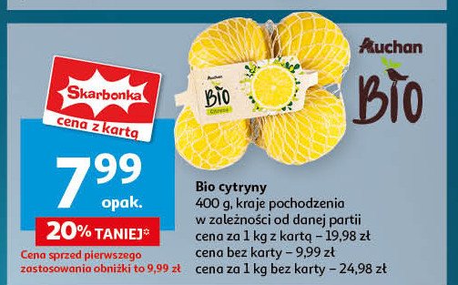 Cytryny Auchan bio promocja w Auchan