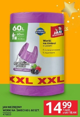 Worki na śmieci Jan Niezbędny 60l 60szt promocja w Selgros